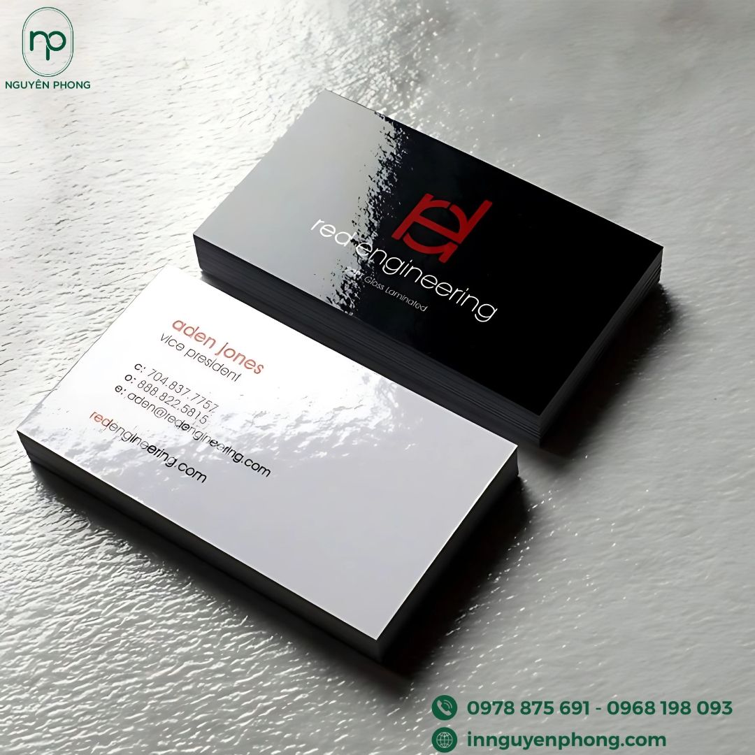 Card visit công ty xây dựng giấy couche